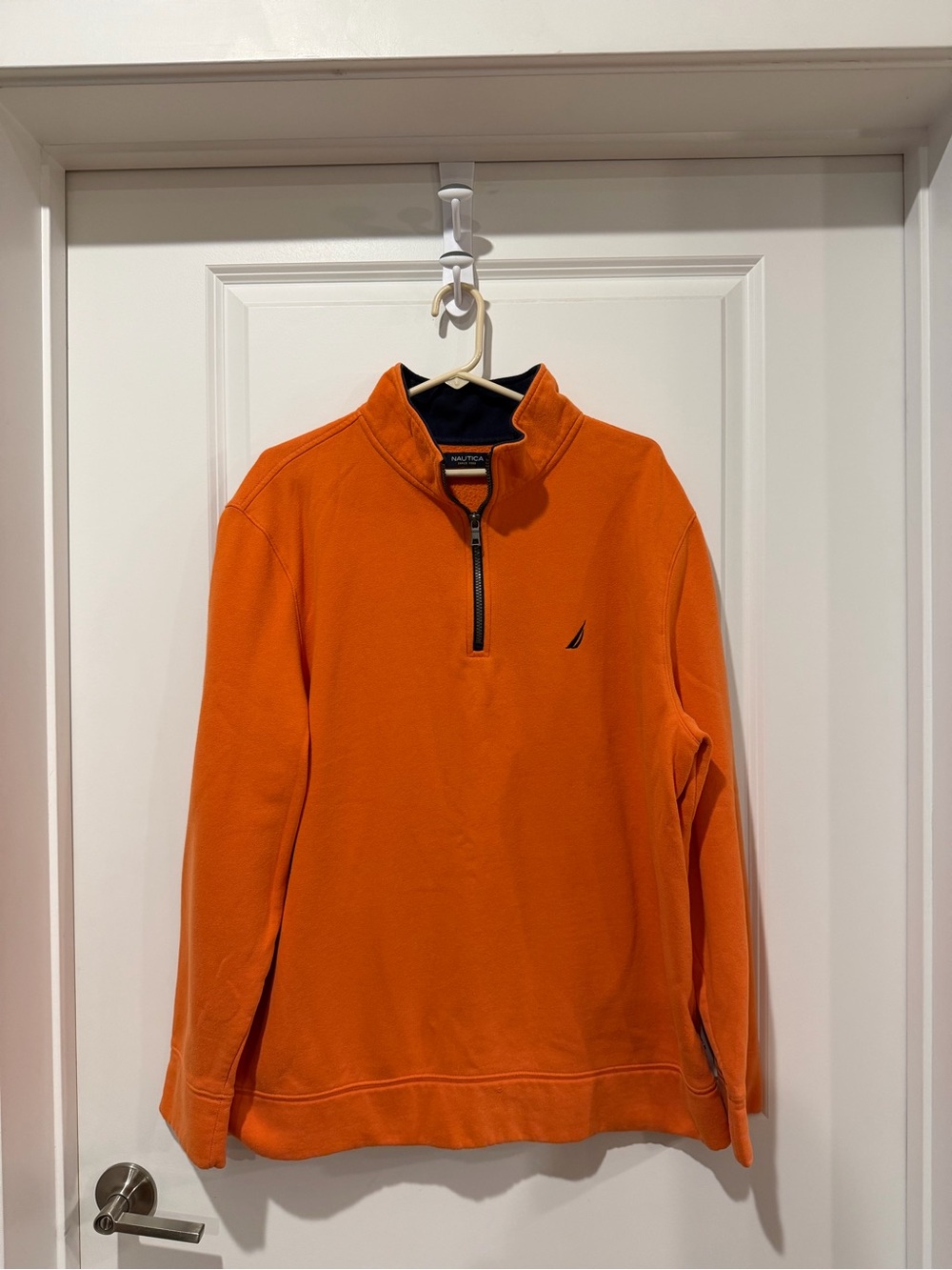Nautica Men’s Bright Orange Half-Zip Sweatshirt